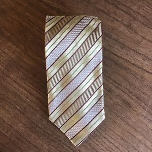 NEW Ermenegildo Zegna Silk Blend Olive Green Brown Classic Necktie, Italy